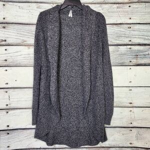 Vanity Gray Marled Open Front Cardigan Women’s Long Sleeve Cozy Sweater Small